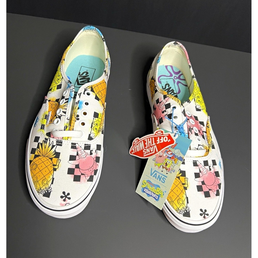 VANS Authentic SpongeBob & Patrick Multicolor Canvas Check Low Top Lace-Up